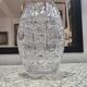 Cut crystal vase - ibex decoration, 20th century