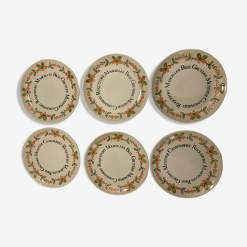 Set de 6 assiettes à fromage Gien