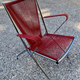 Scoubidou and chrome armchair 1970