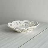 Antique twisted white porcelain basket