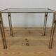 Table d'appoint, bout de canapé chrome et doré style Hollywood Regency 1970