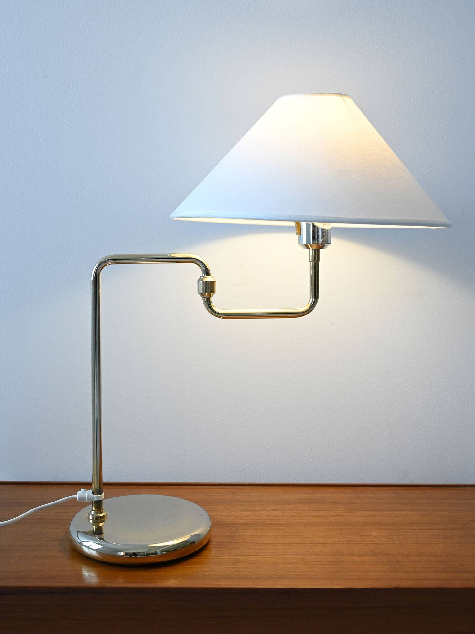 1970s gold table lamp