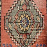 Small Vintage Turkish Rug 102x48 cm, Short Runner, Tribal, Shabby, Mini Carpet