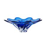 Cobalt flower bowl, Danish design, 1970s, made in Denmark
