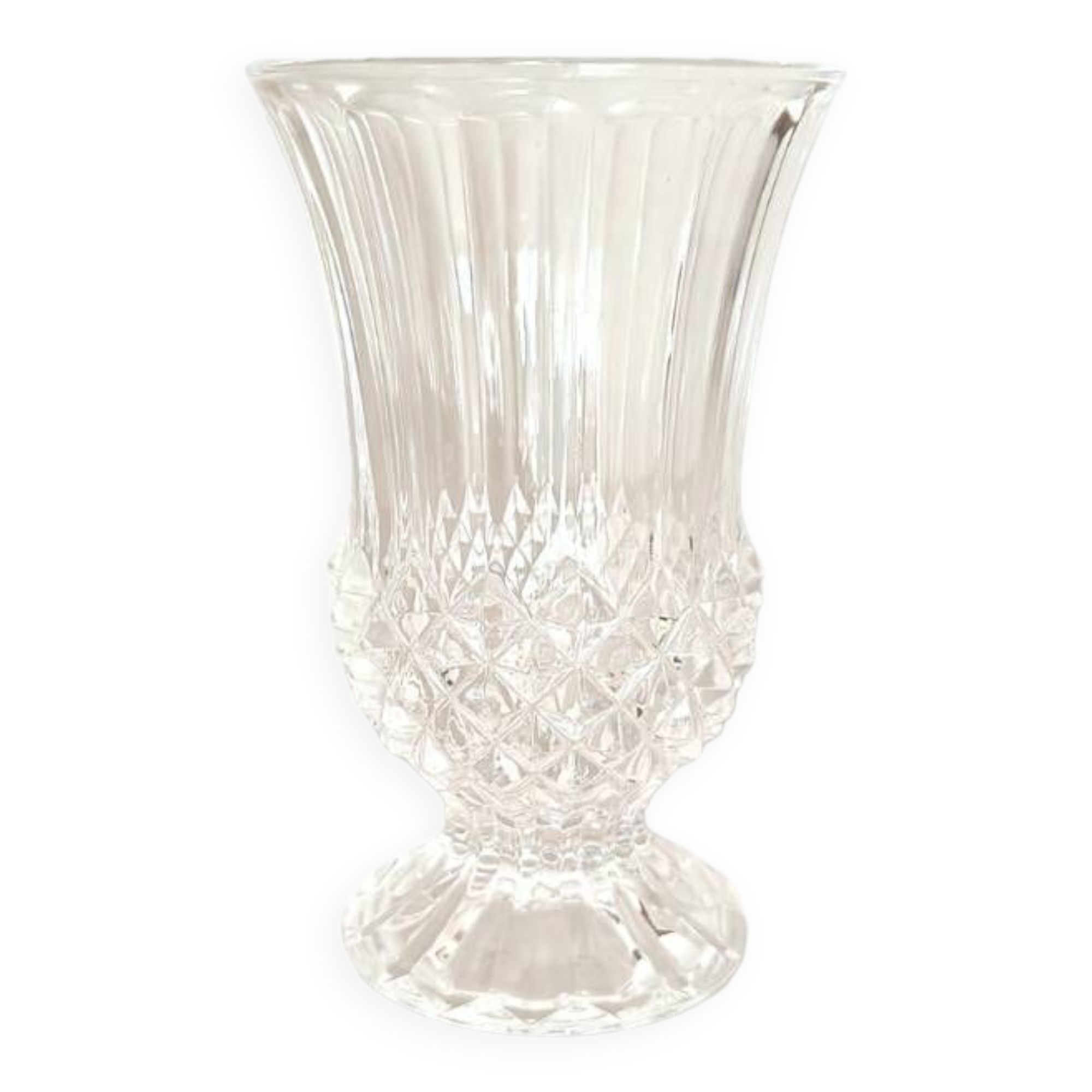 Cristal d'Arques Diamond Point Patterned Tulip Vase