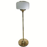 Patinated brass Art Deco low floor lamp, 132cm
