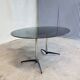 Vtg Mid Century 4 - 6 Seat Glass Aluminium Pedestal Dining Table Retro 60s 70s