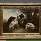 Painting "Hunting Dogs" Henri Schouten (1857-1927)