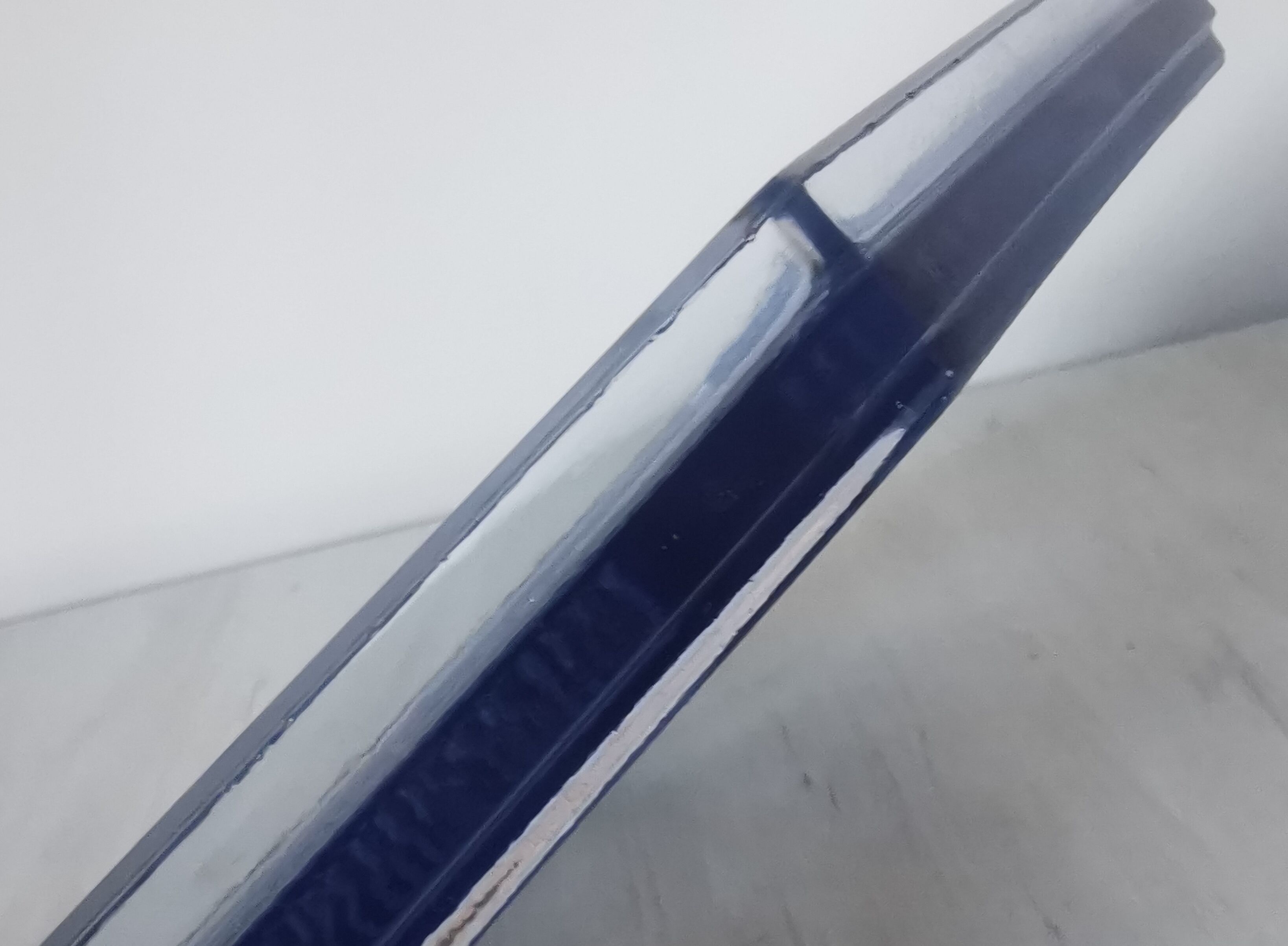 Art deco blue pressed glass tray