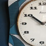 Vintage clock silent wall clock "Mervex blue white"