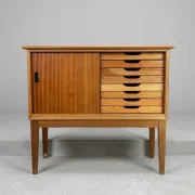Scandinavian Buffet 1960 Vintage Sliding Doors