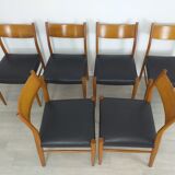 Set of 6 Scandinavian chairs teak 60s vintage