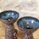 Pair of ceramic candlesticks Paris-Nice 1971