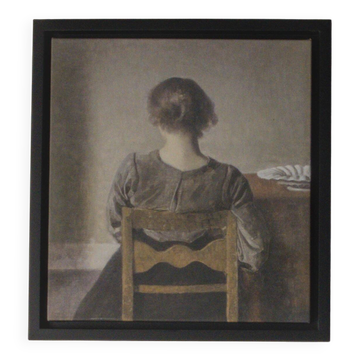 Canvas reproduction of "Rest" by Vilhelm Hammershøi.