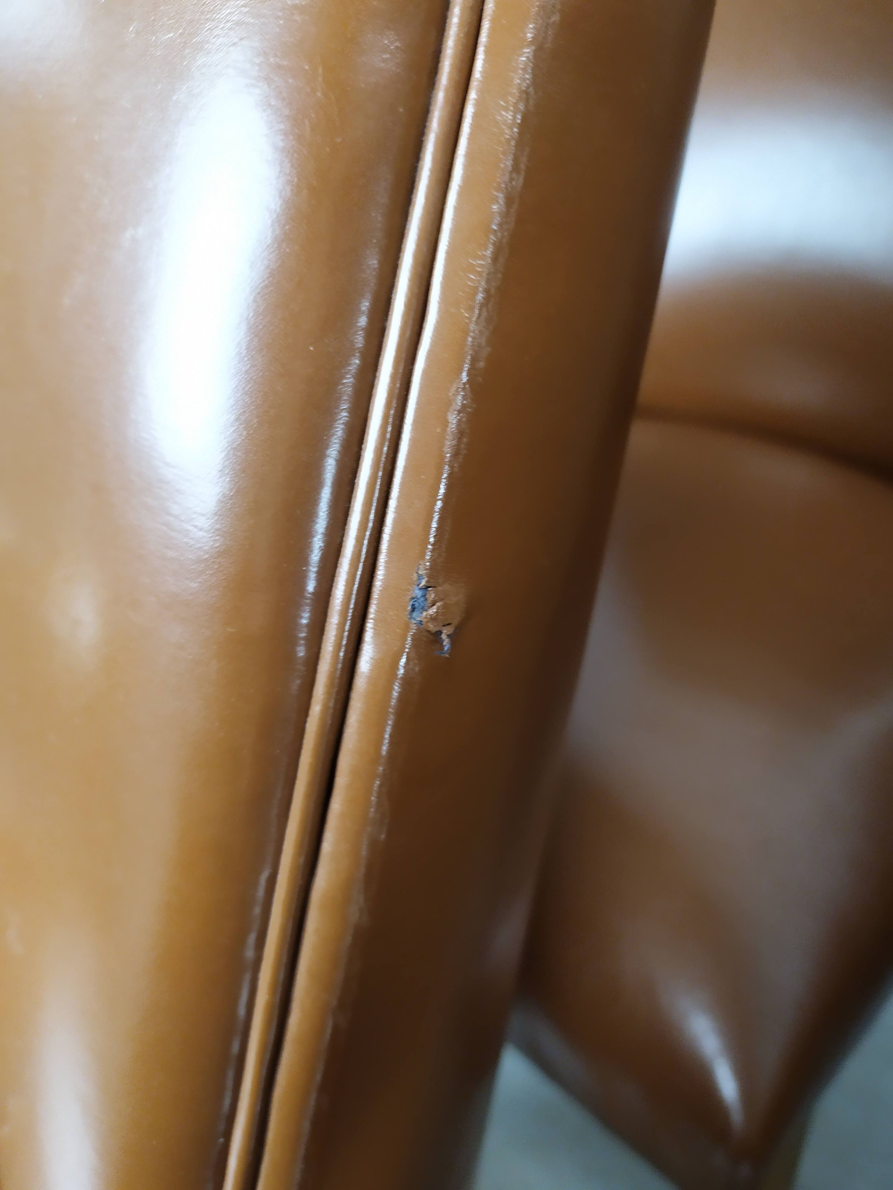 8 brown skai chairs 1950