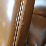 8 brown skai chairs 1950