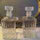 Whisky cellar pair of glass and crystal decanters