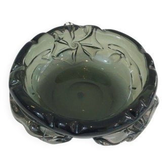 Important crystal ashtray decorated with sharks