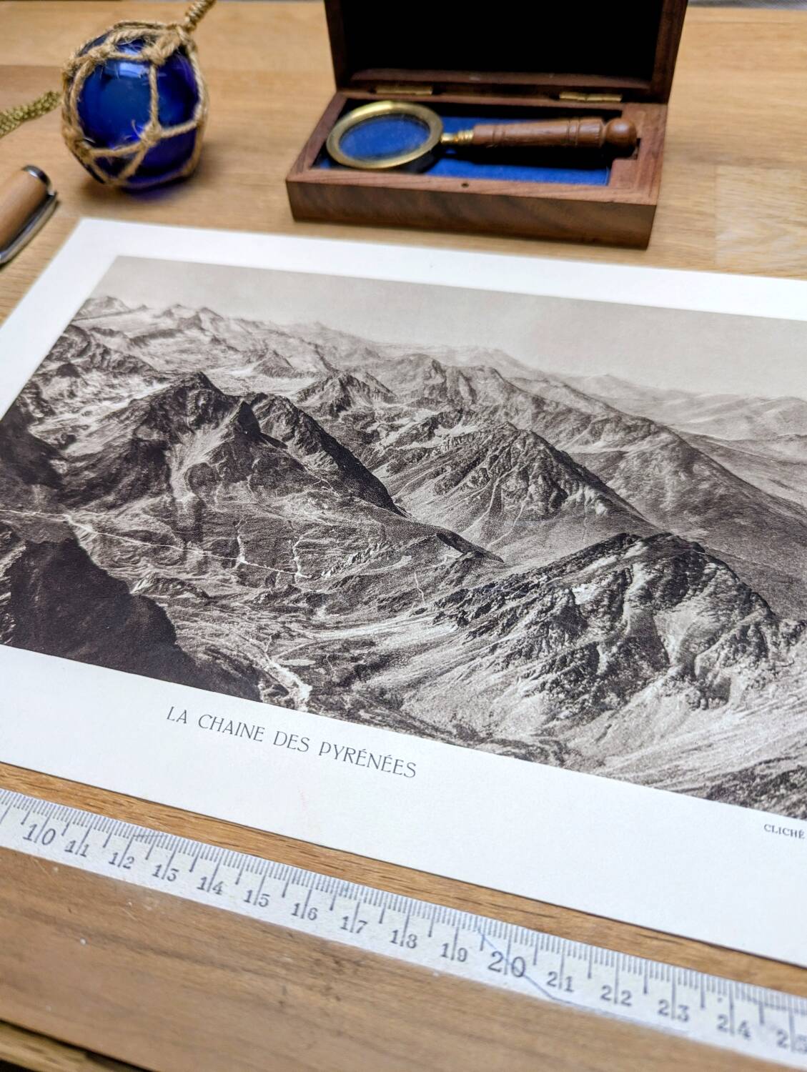 The Pyrenees mountain range, photographic plate printed in 1937