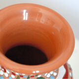 Handcrafted vase signed colorful patterned