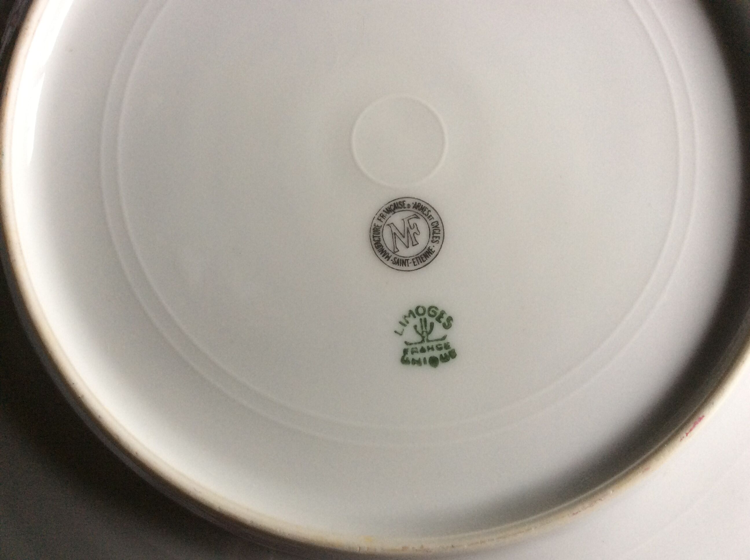 22 flat plates Limoges porcelain, flowers