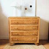Commode vintage chêne et pieds compas