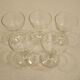 5 old art deco style foot glasses