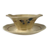 Saucière Sarreguemines motif fleur , première moitié du XXe siècle