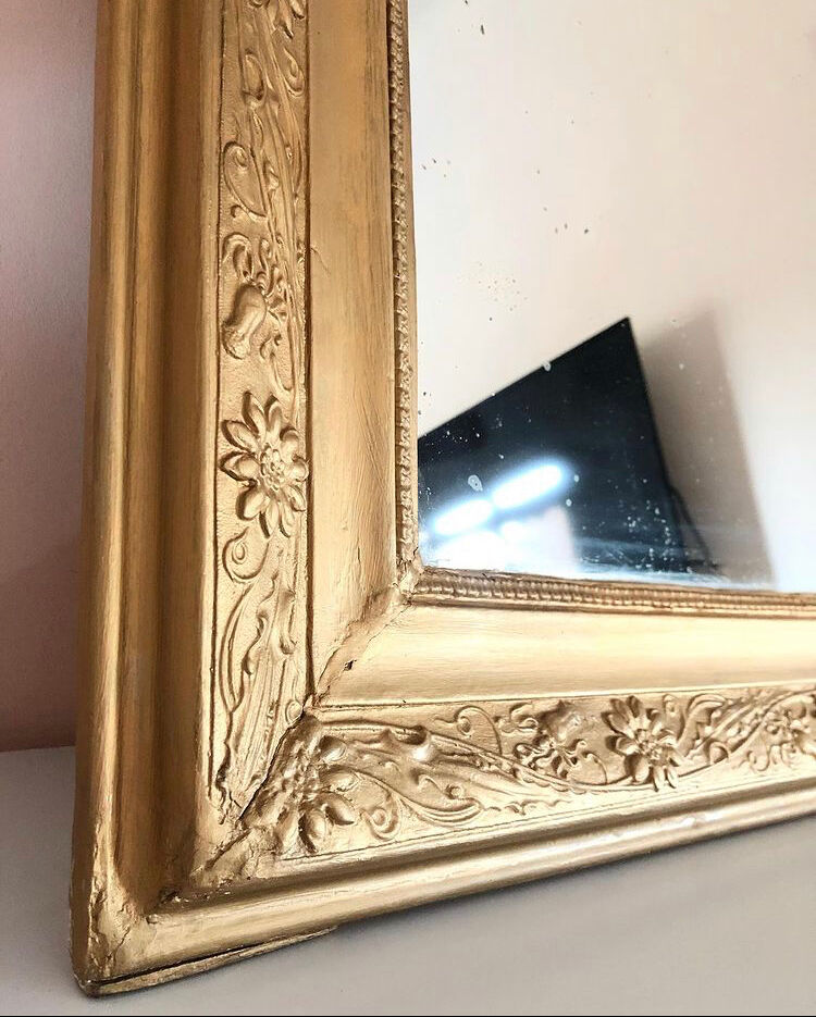 Miroir ancien fin XIXeme à fronton - 123x76cm