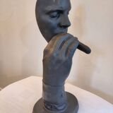 Modern sculpture statue the man with the cigar after Dali