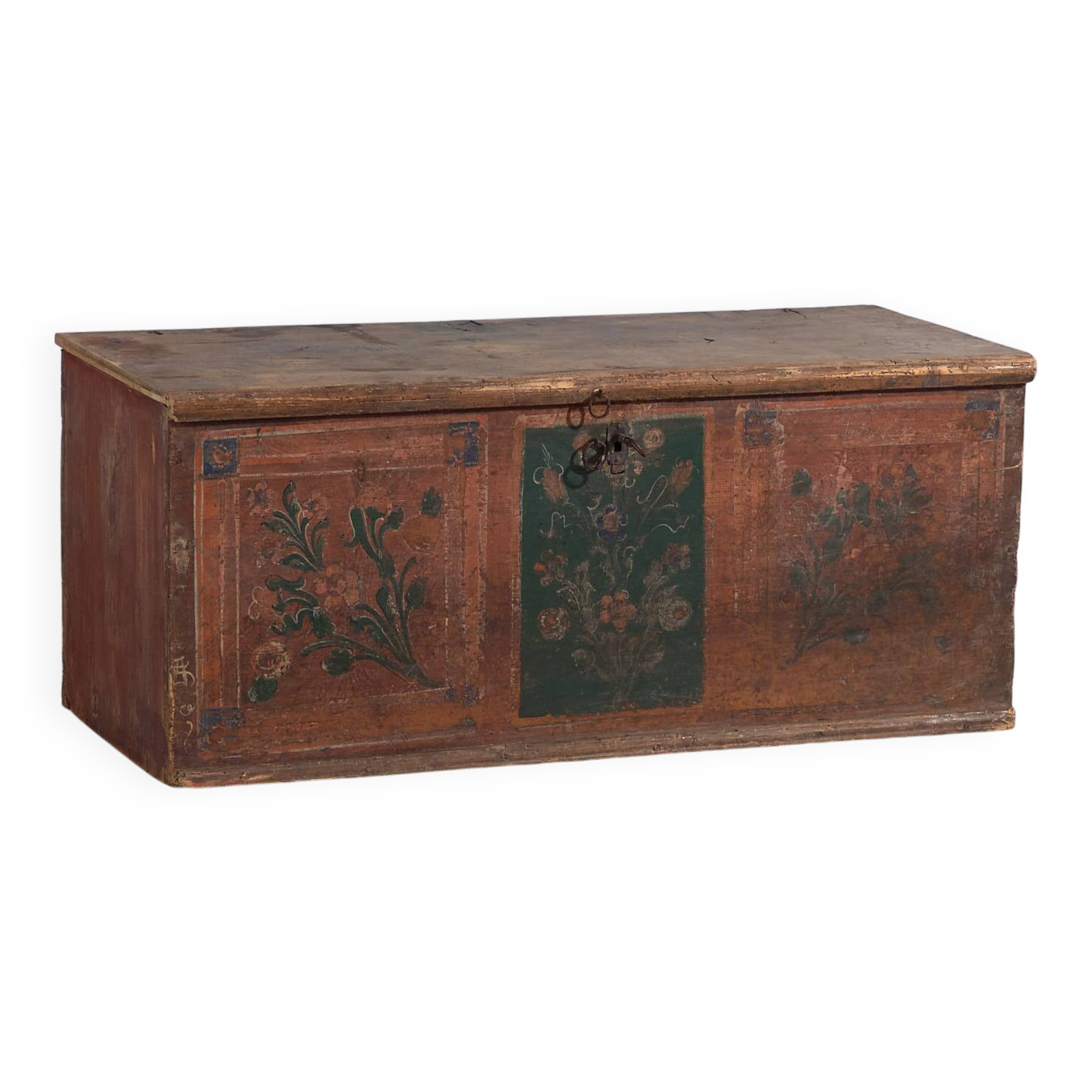 Antique trunk with floral motifs (c.1920) #24