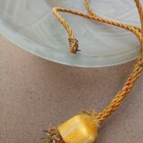 Art Deco ceiling lamp/chandelier in white pressed molded glass in working order