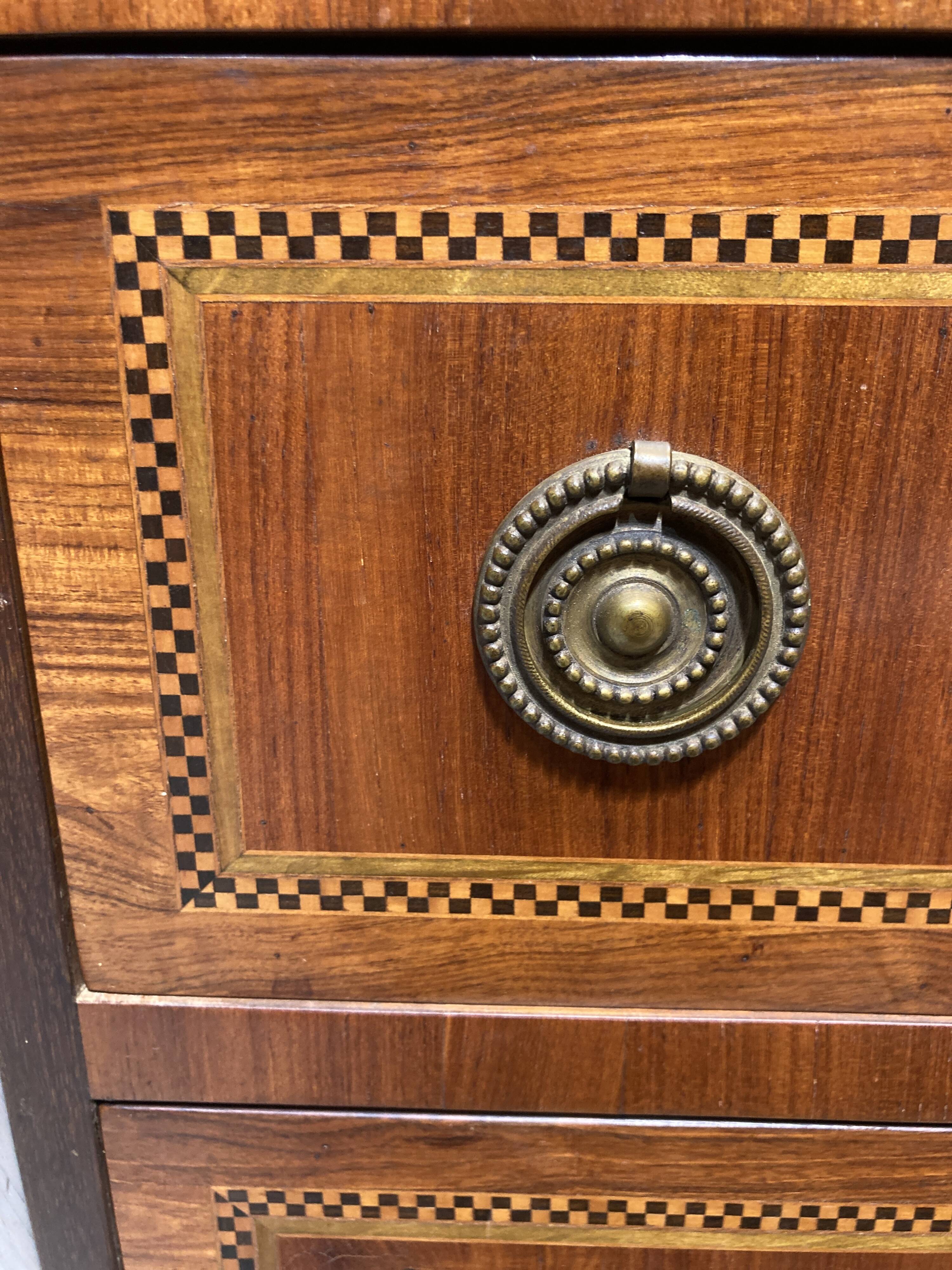 Louis XVI style chest of drawers with pink marble top