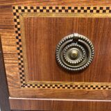 Louis XVI style chest of drawers with pink marble top