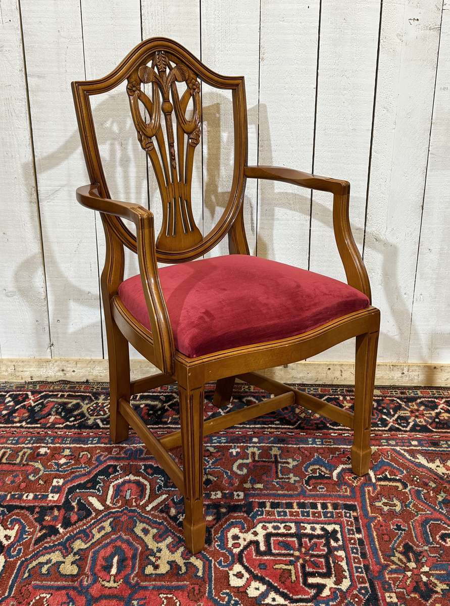 Set of 12 English Regency style beech armchairs from the 1970s.
