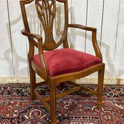 Set of 12 English Regency style beech armchairs from the 1970s.