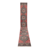 Vintage Turkish hallway rug 86x691 cm