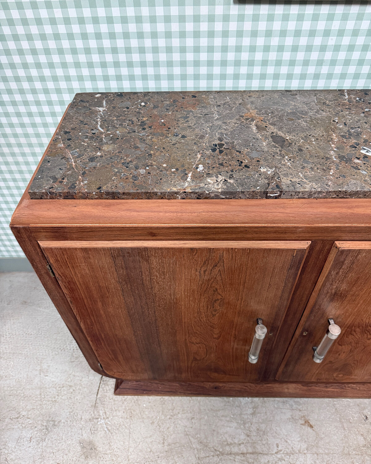 Large Art Deco sideboard in rosewood and marble (renovated)