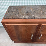 Large Art Deco sideboard in rosewood and marble (renovated)
