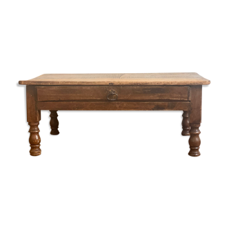 Vintage old wooden farm coffee table
