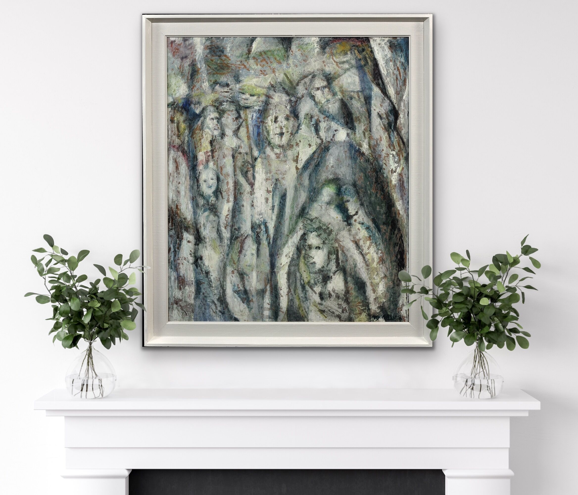 "Enigma" oil on board framed by Meryl watts