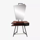 Coiffeuse années 50 en métal laqué noir et formica