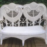 Vintage peacock rattan garden furniture