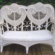 Vintage peacock rattan garden furniture