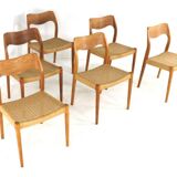 Ensemble de 6 Niels Otto Møller pour JL Møllers Møbelfabrik | modèle 71 - danois