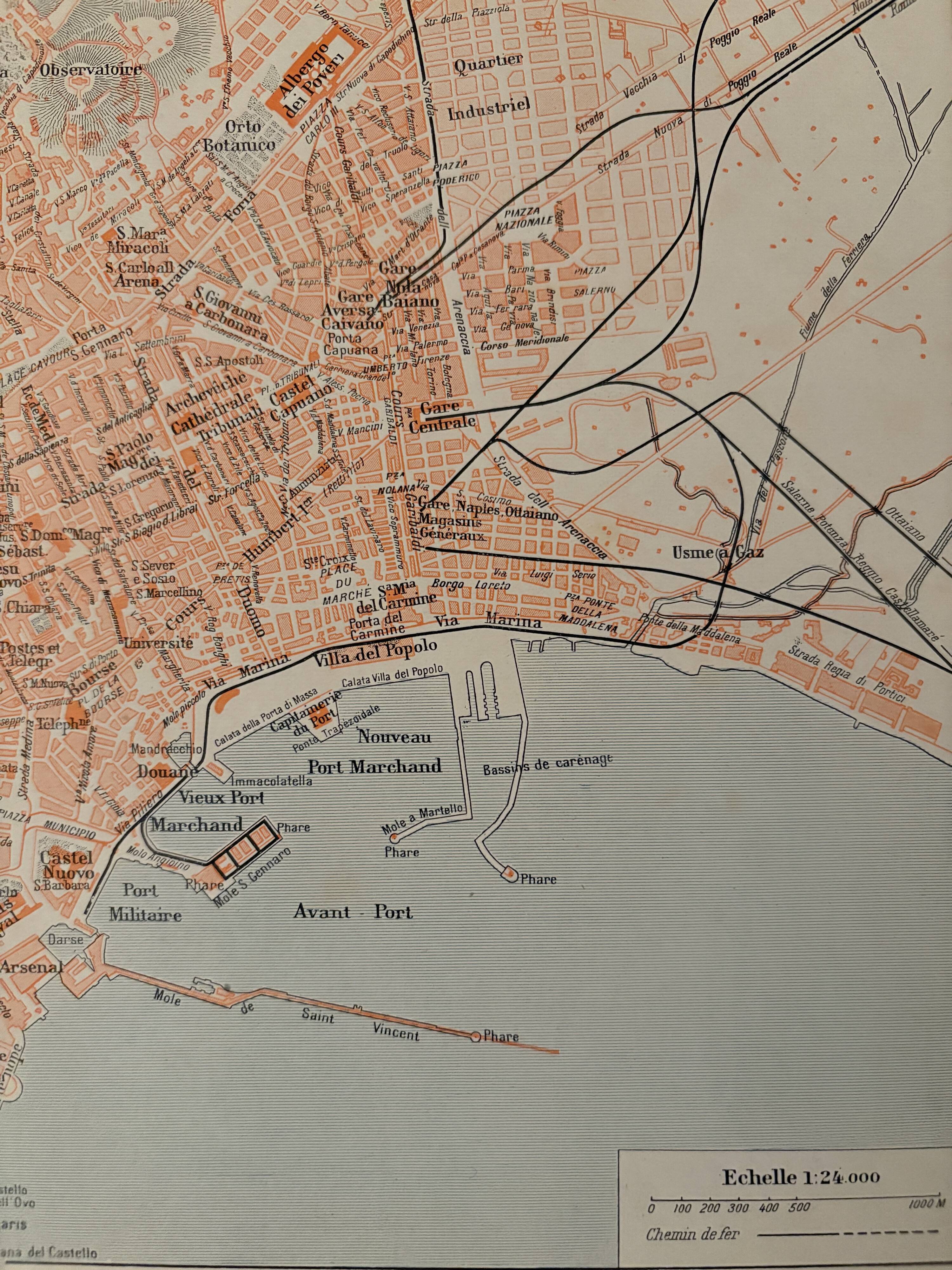 Carte vintage de Naples – 1930