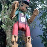 Pinocchio articulated wooden puppet, height 81 cm