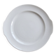 Vintage round white porcelain serving dish with handles.