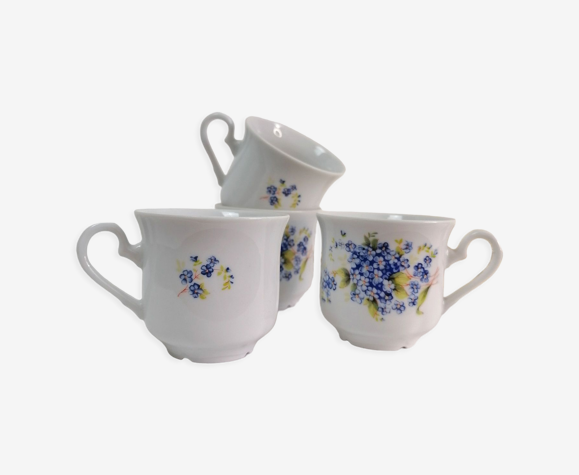 Ensemble de 4 tasses à café en porcelaine de bohème