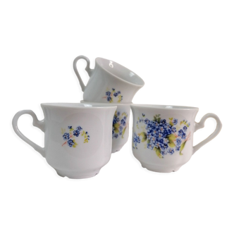 Ensemble de 4 tasses à café en porcelaine de bohème